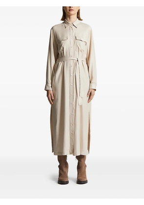Peserico belted pocket shirt midi dress - Neutrals