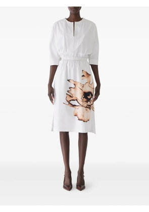 Jason Wu Collection floral-print elasticated-waist midi dress - White