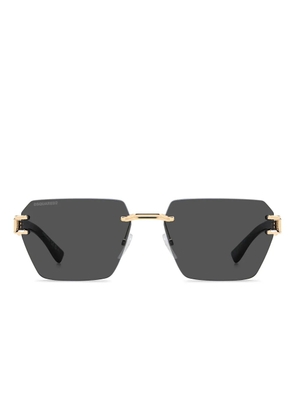 DSQUARED2 EYEWEAR logo-plaque geometric sunglasses - Black