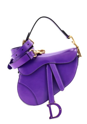 Christian Dior Pre-Owned Saddle Handbag with Strap Leather Mini shoulder bag - Purple