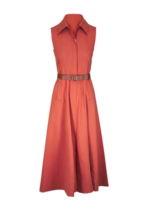 Akris collared belted midi dress - Orange