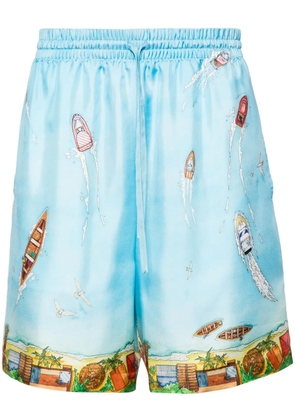 Casablanca Maison Sur Piloti silk shorts - Blue