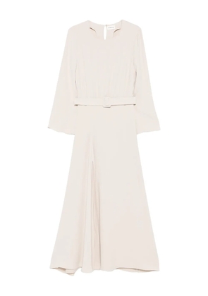 P.A.R.O.S.H. belted keyhole neck dress - Neutrals