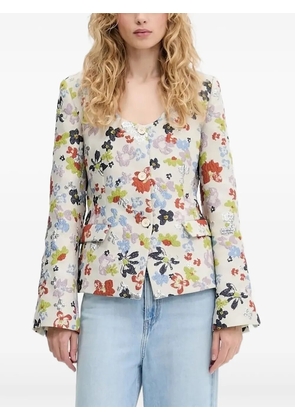Stine Goya floral-brocade jacket - White