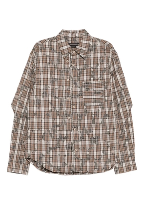 Andersson Bell checked layered shirt - Brown