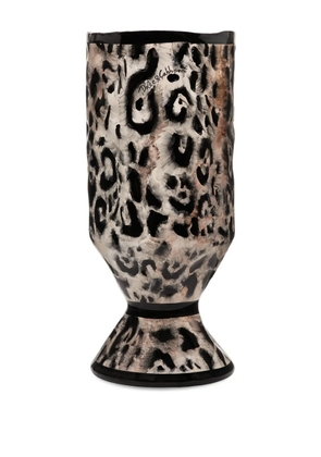 Dolce & Gabbana leopard-print ceramic vase - Brown