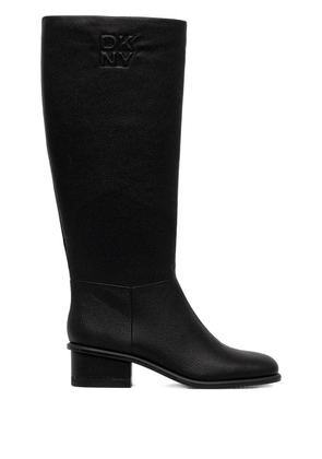 DKNY embossed-logo knee-high boots - Black