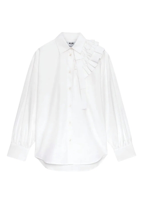 MSGM ruffle-detail long-sleeved shirt - White