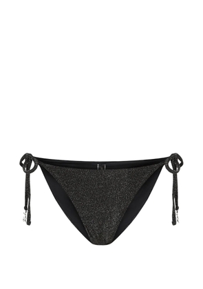 Karl Lagerfeld Signature lurex cheeky bikini bottoms - Black