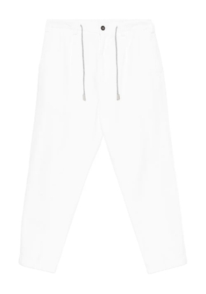 Eleventy drawstring cotton trousers - White