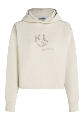 Karl Lagerfeld Jeans logo studded hoodie - Neutrals