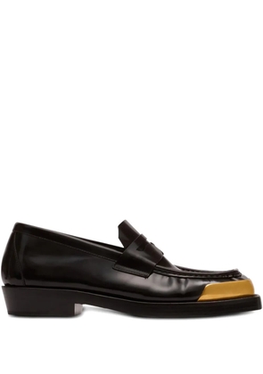Balmain square-toe leather loafers - Black