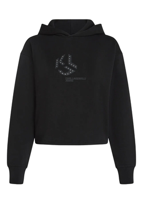 Karl Lagerfeld Jeans logo-detail studded hoodie - Black