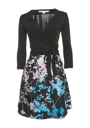 DVF Diane von Furstenberg floral-print wrap dress - Black
