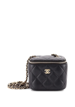 CHANEL Pre-Owned Classic Vanity Case with Chain Quilted Caviar Mini pouch - Black