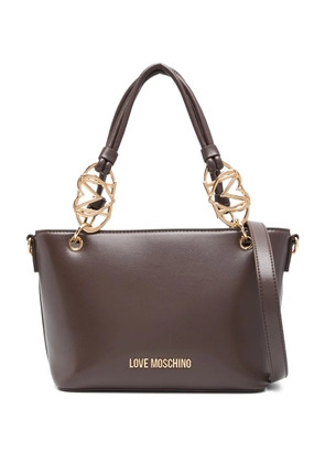 Love Moschino logo-plaque top-handle tote bag - Brown