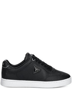 GUESS USA leather triangle-logo sneakers - Black