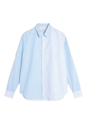 Maison Kitsuné striped embroidered shirt - Blue