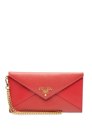 Prada Pre-Owned 2000-2025 Saffiano Envelope Chain clutch bag - Red