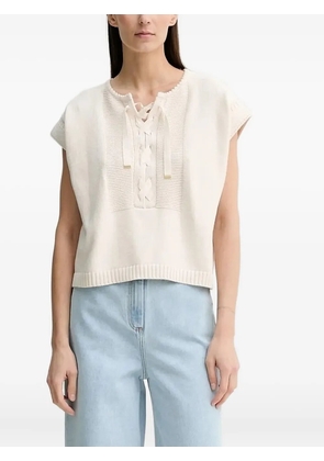 Sessùn lace-up cap-sleeve knitwear - Neutrals