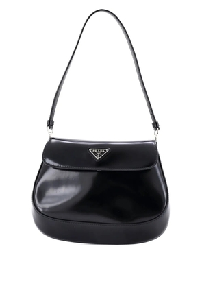Prada Pre-Owned Cleo Flap Shoulder Bag Spazzolato Leather Small hobo bag - Black