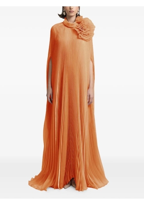 Gemy Maalouf draped flower maxi dress - Orange