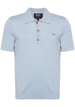 A.P.C. logo-embroidered polo shirt - Blue