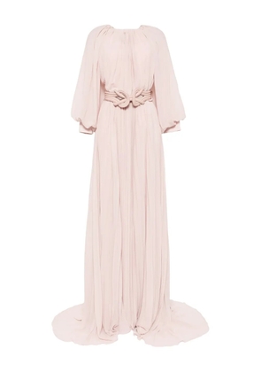 Saiid Kobeisy pleated puff-sleeve dress - Pink