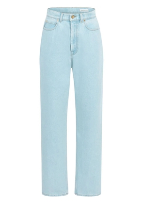 Nina Ricci logo-patch high-rise boyfriend jeans - Blue