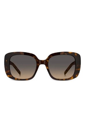 BOSS logo-plaque square sunglasses - Brown