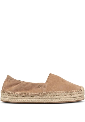 BOSS suede platform espadrilles - Brown