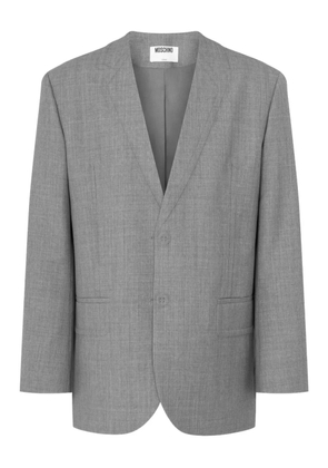 Moschino single-breasted collarless blazer - Grey
