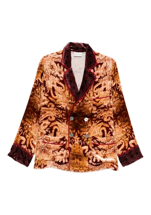Pierre-Louis Mascia paisley-print double-breasted jacket - Red