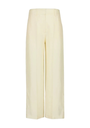PAULA twill-panelled silk trousers - White