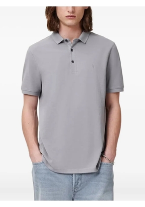 AllSaints embroidered-logo polo shirt - Grey