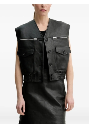 Bally pocket zip-detail leather vest - Black