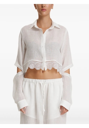 PNK lace-trim shirt - White