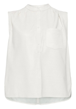 Yves Salomon sleeveless leather blouse - Grey