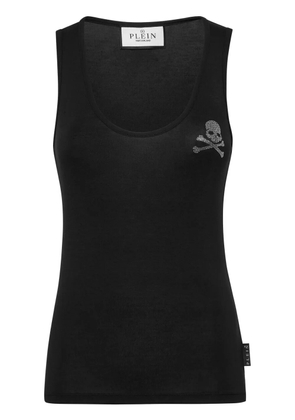 Philipp Plein crystal-embellished cotton tank top - Black