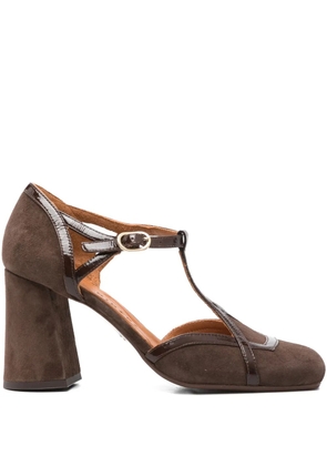 Chie Mihara 80mm T-bar block-heel pumps - Brown