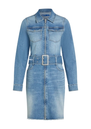 Karl Lagerfeld Jeans belted zip-front denim dress - Blue