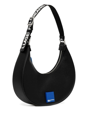 Karl Lagerfeld Jeans Half-Moon branded-strap shoulder bag - Black