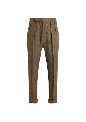 Polo Ralph Lauren Glen-plaid pleated trousers - Brown