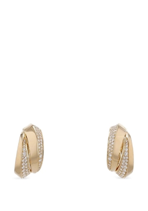 Cartier 2000s Panthère Griffe diamond yellow gold hoop earrings