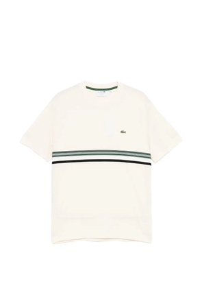 Lacoste logo-patched striped T-shirt - Neutrals