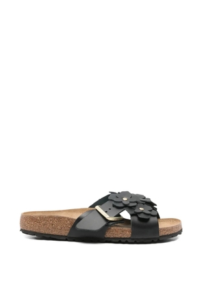 Birkenstock floral appliqué siena sandals - Black