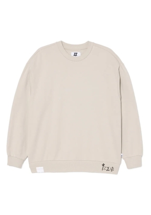 izzue graphic-print cotton sweatshirt - Neutrals
