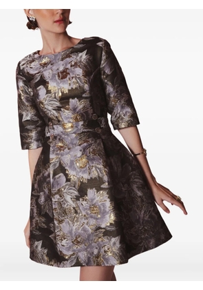 Lethicia Bronstein Jambo floral-brocade skater dress - Blue