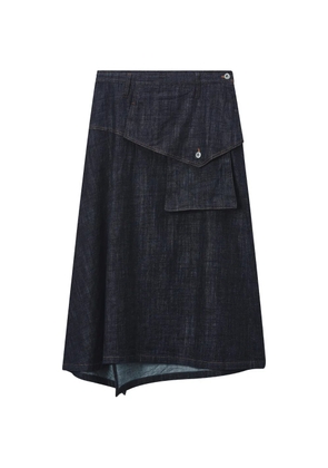 Y's pocket denim skirt - Blue