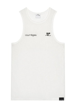 Courrèges logo graphic tank top - White